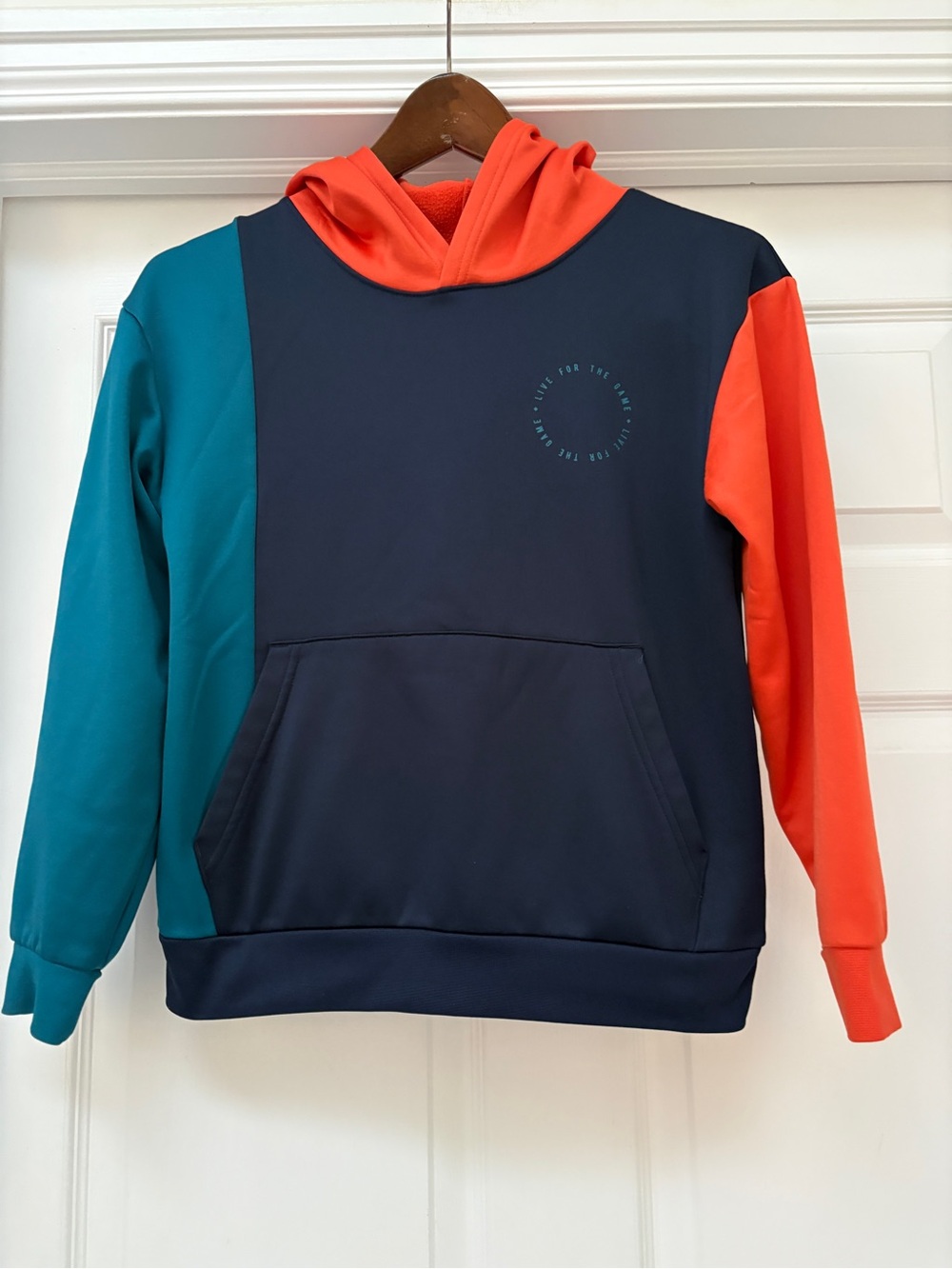 Athletic Works Colorblock Hoodie in Navy, Teal & Orange
